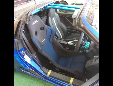 HONDA　S660　JW5（2020年）　に　RECARO（レカロ）　RS-G　GK　BK/ブルー　シートヒーター付き　装着