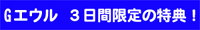 ガレージエウル 3日間限定特典!